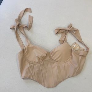 Shein Beige Cream colored Bustier Top